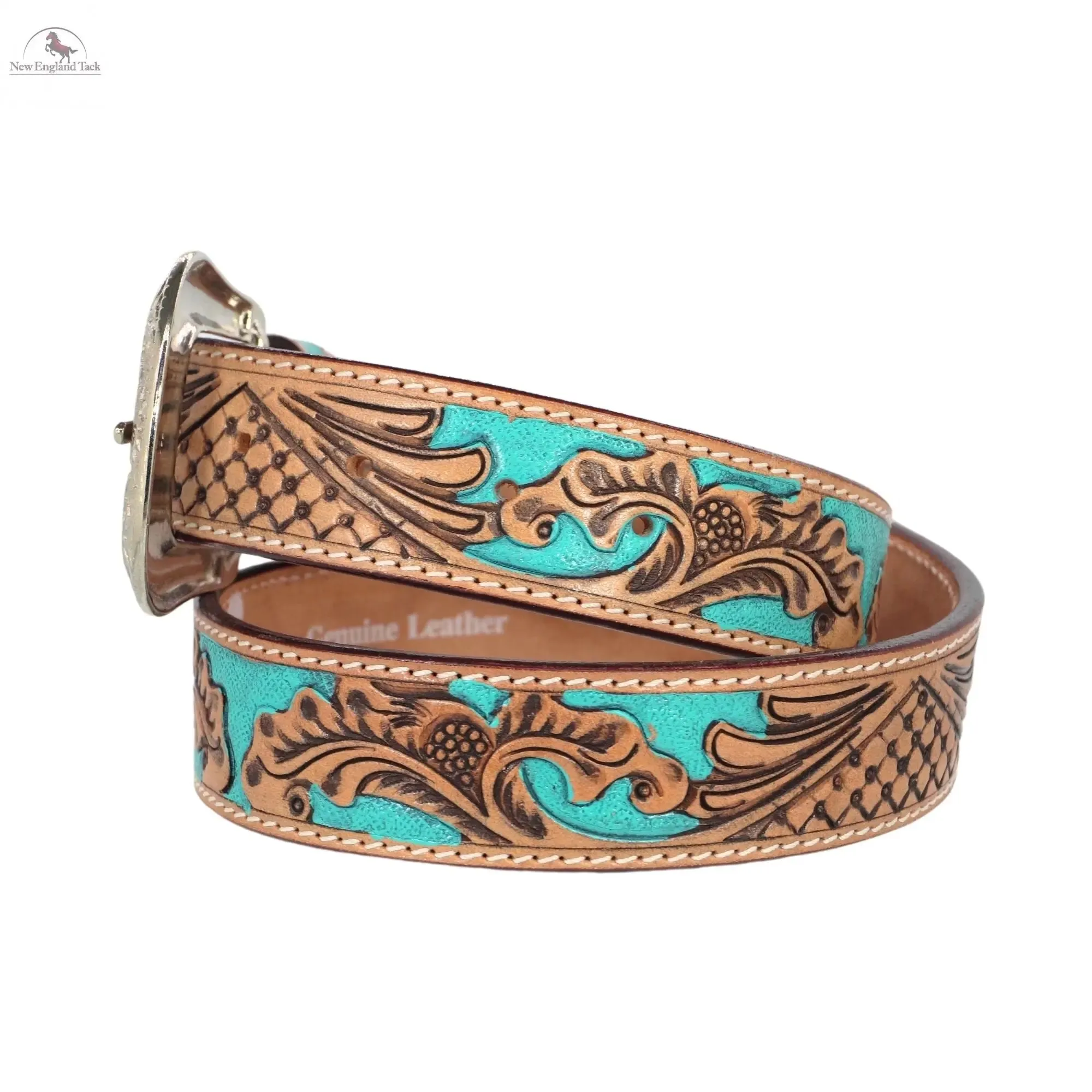 Resistance Premium Western Cowgirl Cowboy Floral Tooled  Argentinian Leather Belt