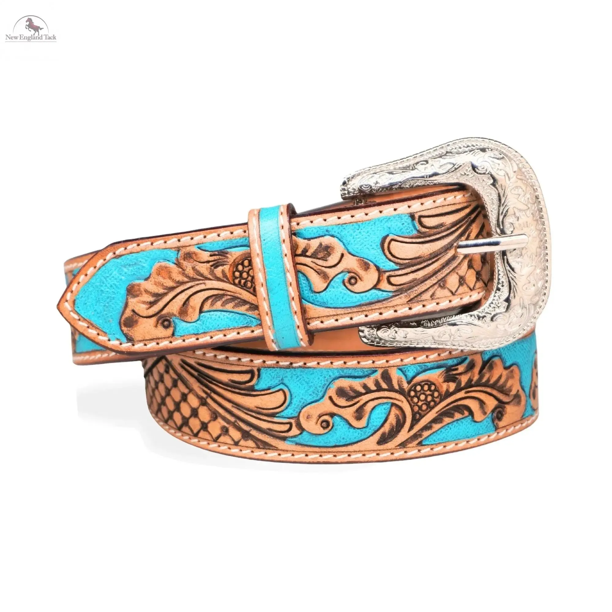 Resistance Premium Western Cowgirl Cowboy Floral Tooled  Argentinian Leather Belt