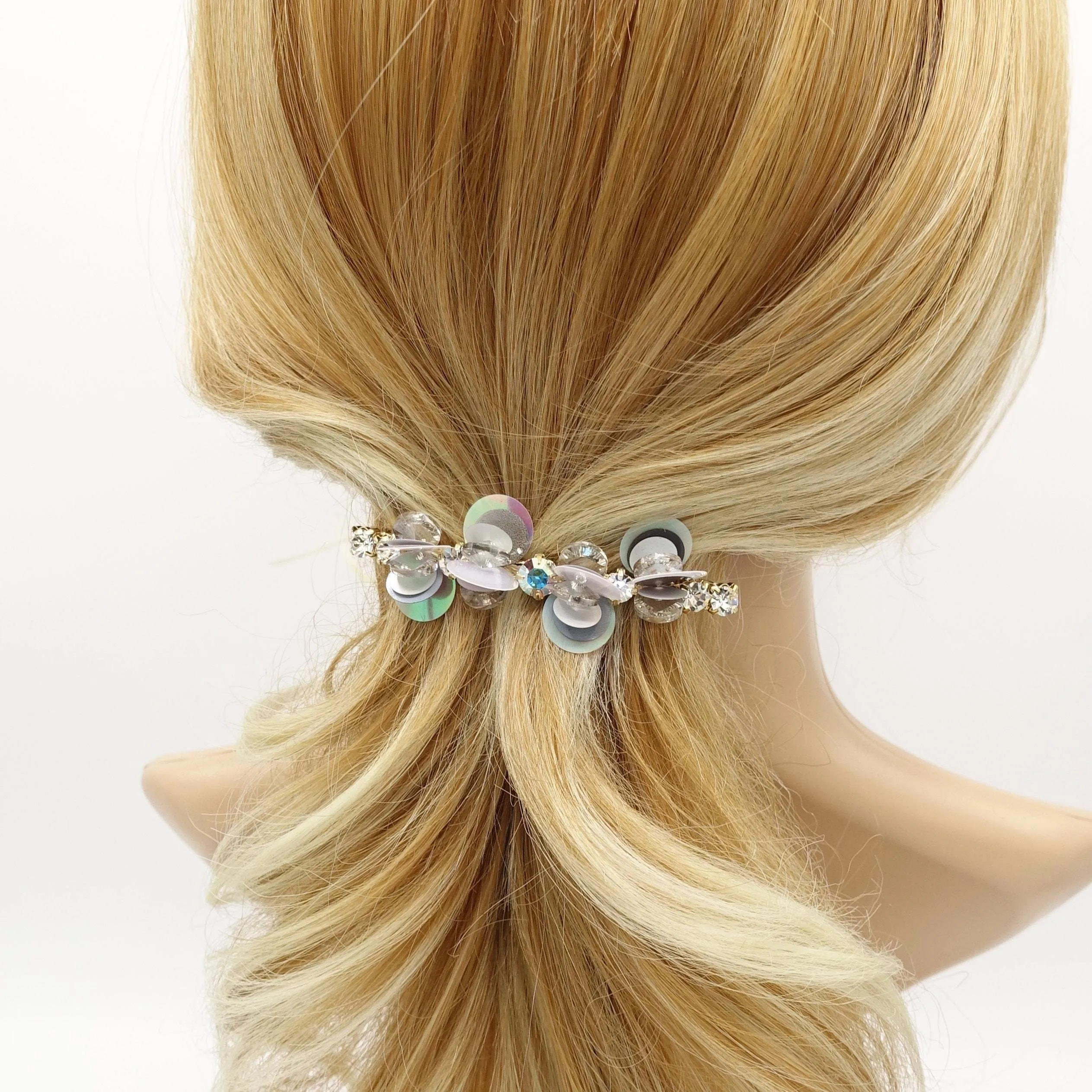 rhinestone spangle hair barrette bling hair accessory for women