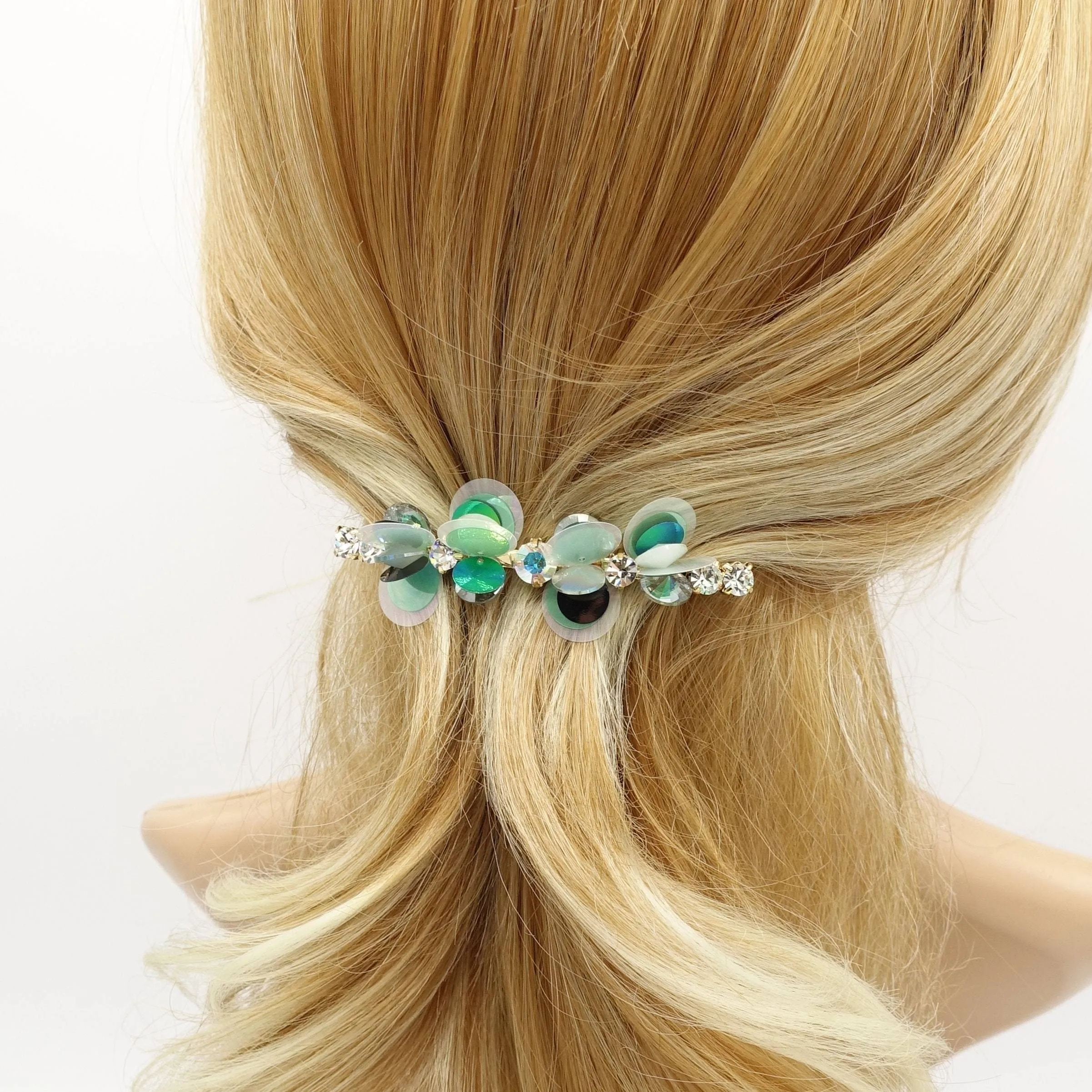 rhinestone spangle hair barrette bling hair accessory for women