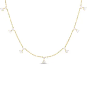 Roberto Coin Diamonds By The Inch 18k Yellow Gold Diamond Dangling 7 Station Necklace