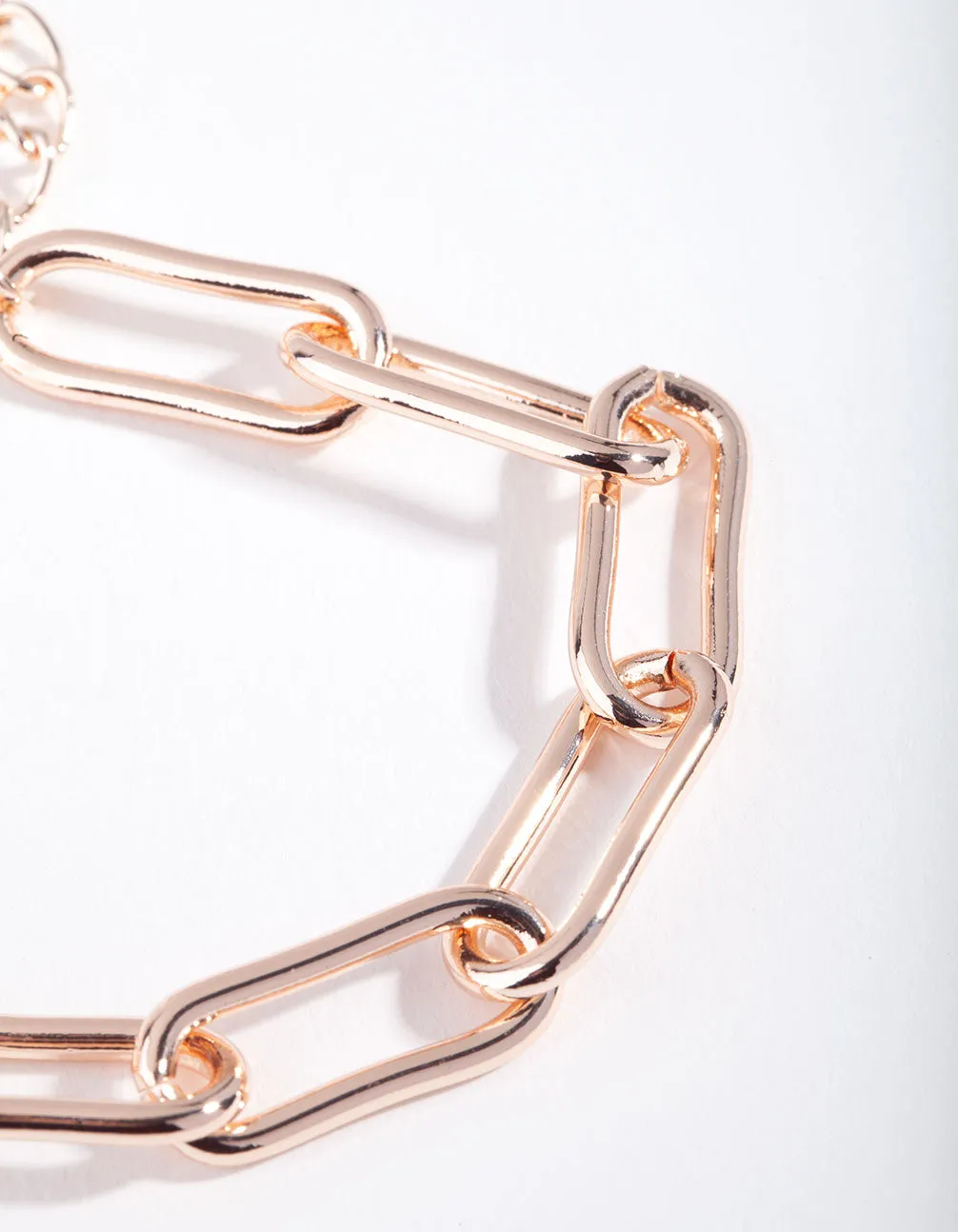 Rose Gold Rectangle Chain Link Bracelet