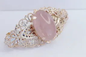 ROSE QUARTZ  BARRETTE