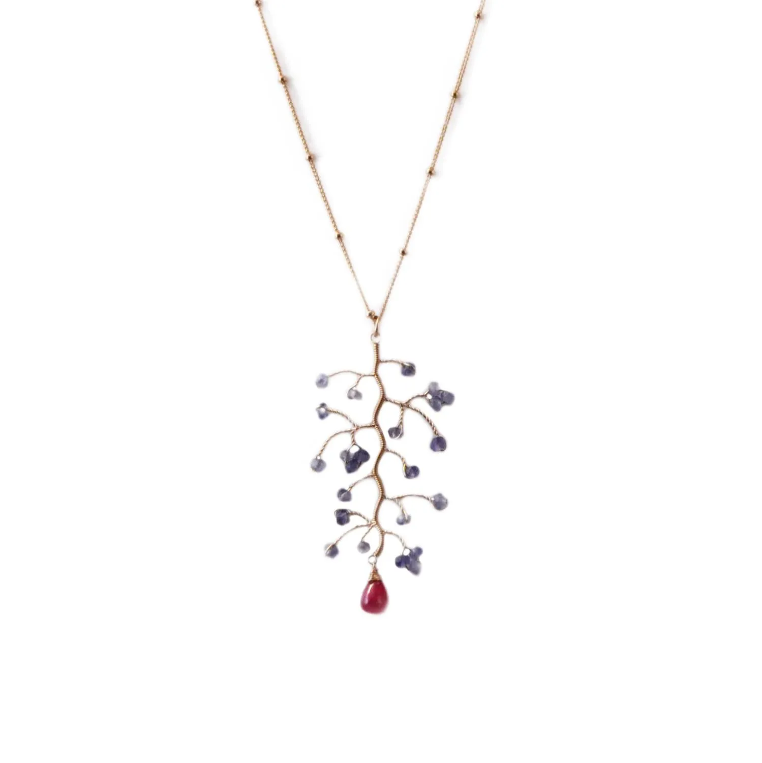 Ruby & Iolite N316 Necklace