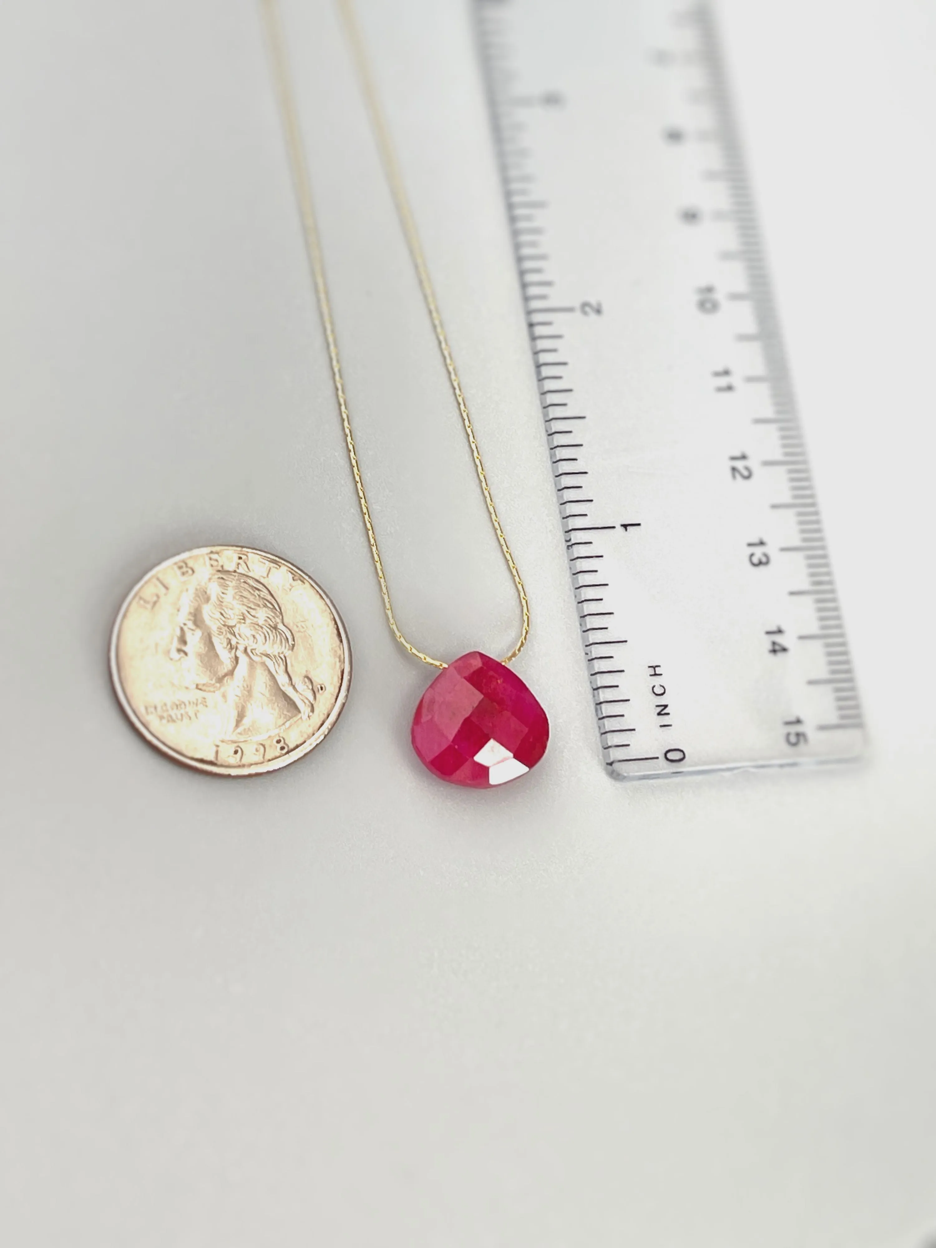 Ruby Necklace gemstone Solitaire Necklace