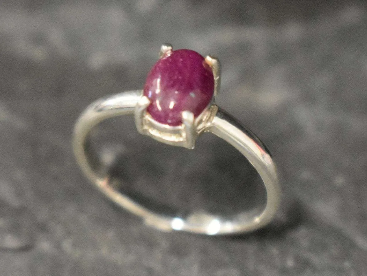 Ruby Solitaire Ring - Minimalist Red Ring - July Birthstone Ring