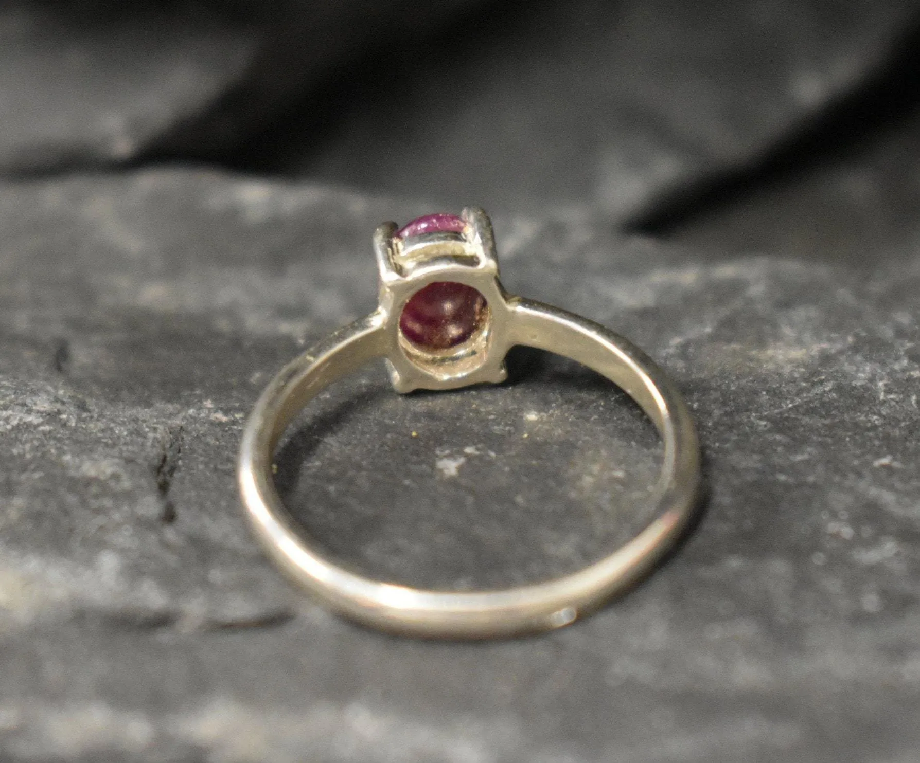 Ruby Solitaire Ring - Minimalist Red Ring - July Birthstone Ring