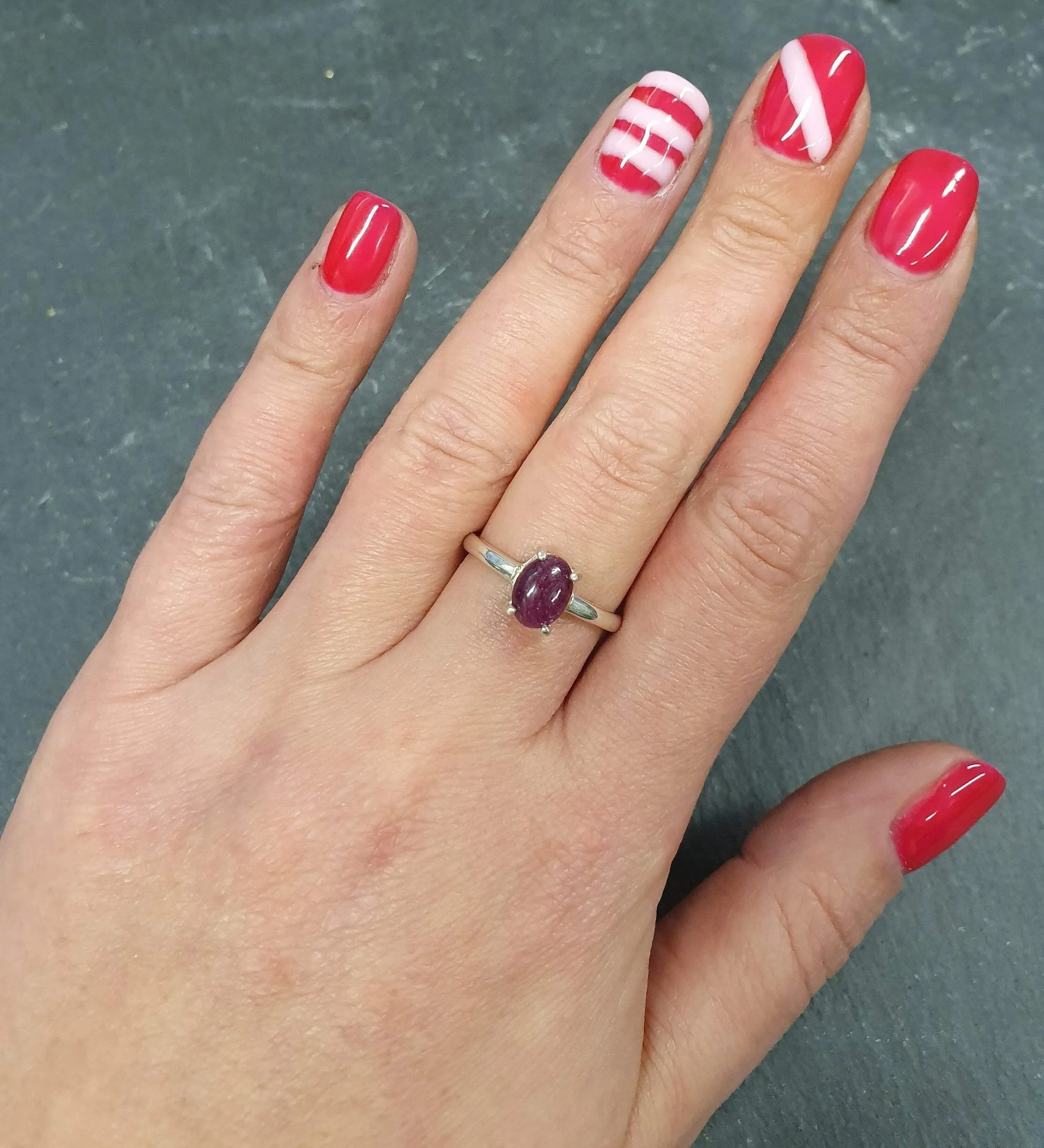 Ruby Solitaire Ring - Minimalist Red Ring - July Birthstone Ring