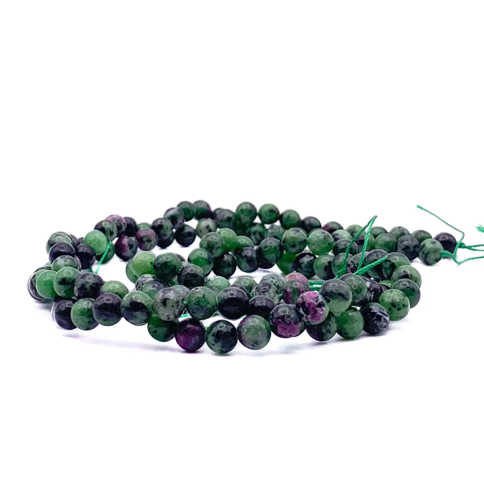 Ruby Zoisite 6.5mm Smooth Rounds Bead Strand