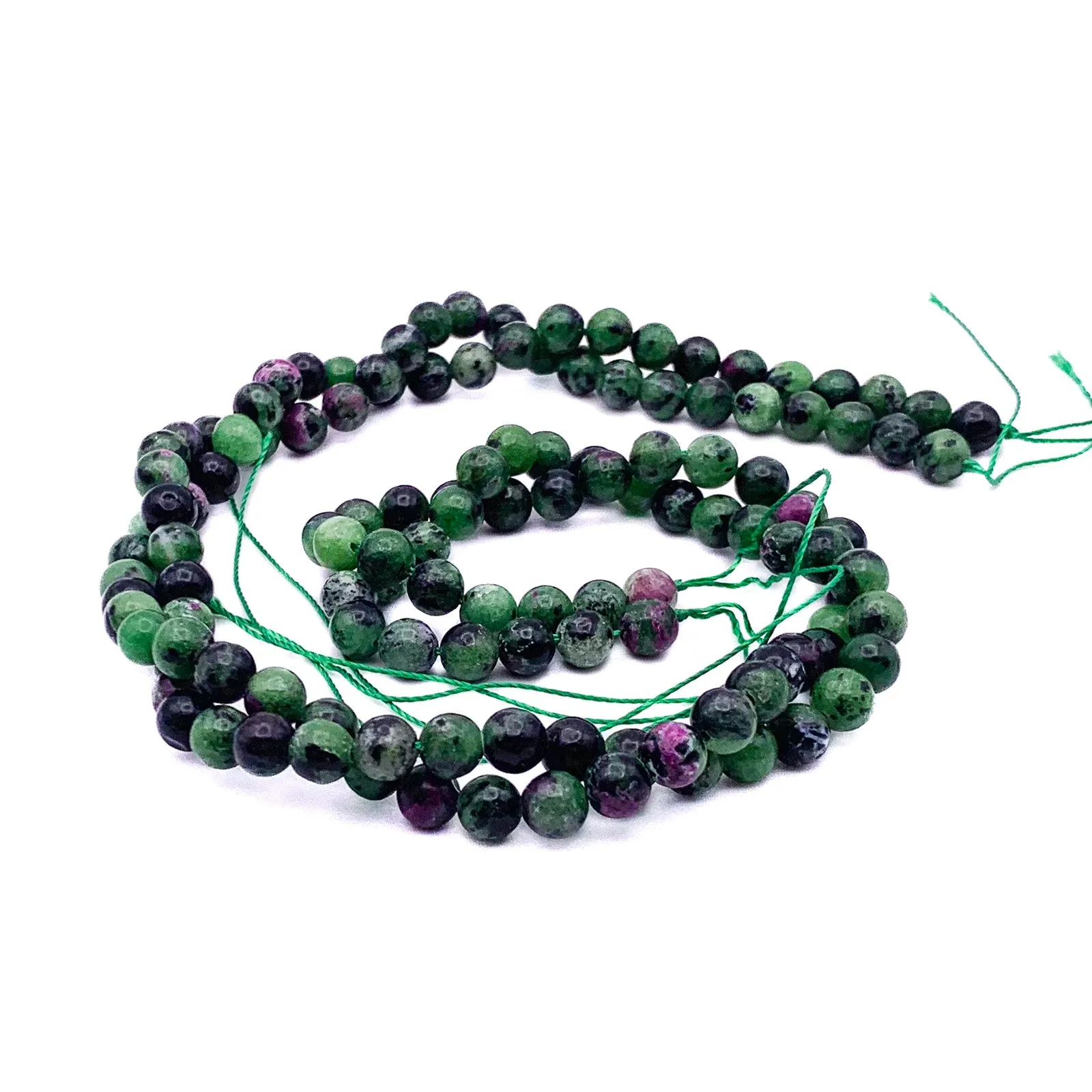 Ruby Zoisite 6.5mm Smooth Rounds Bead Strand