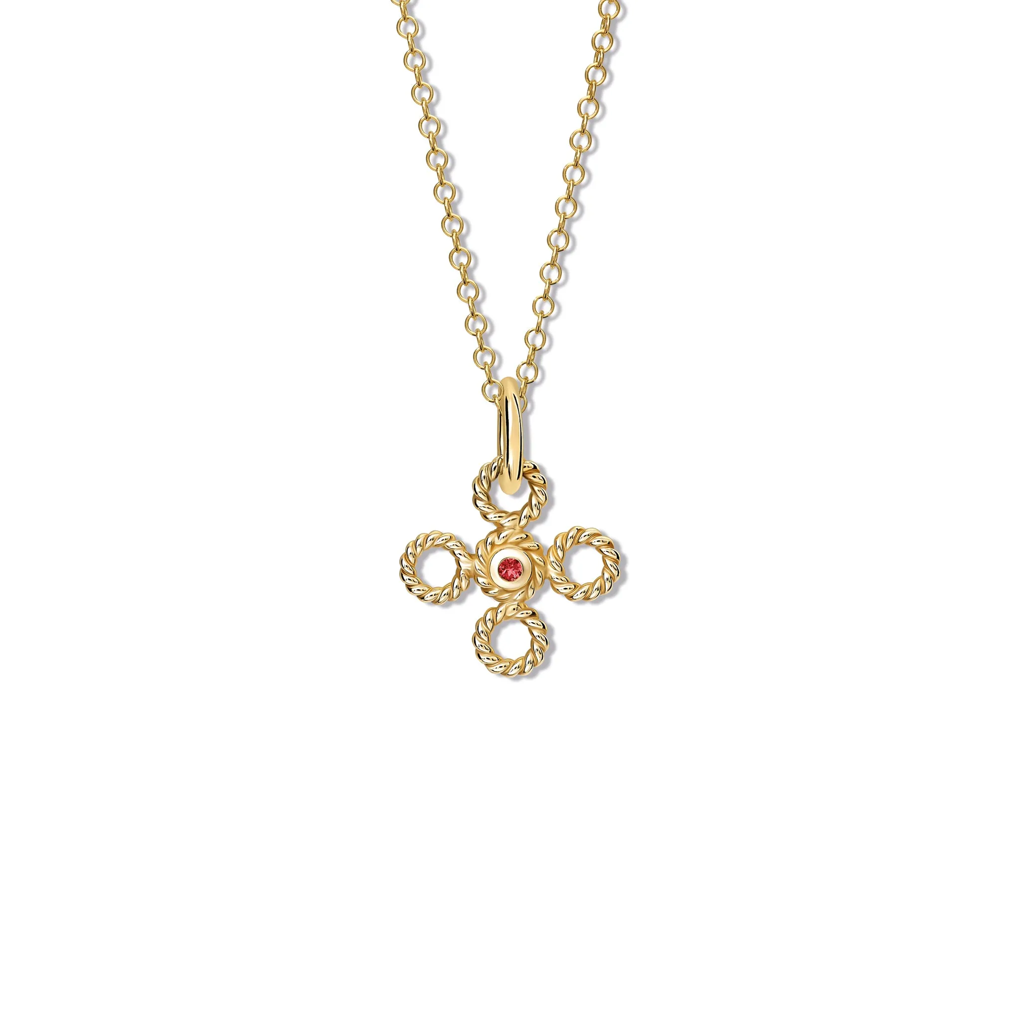 Salvavida Necklace Pendant Yellow Gold - Ruby