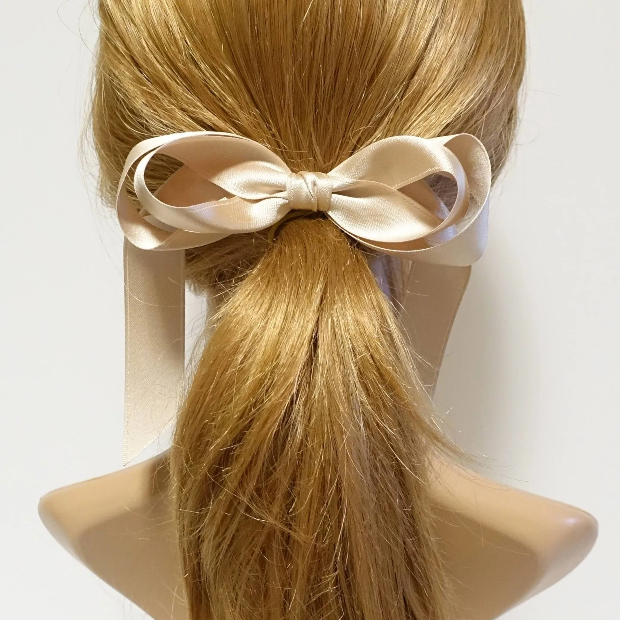 Satin Long Tail Bow French Hair Barrette Handmade Hair Accessory for Women