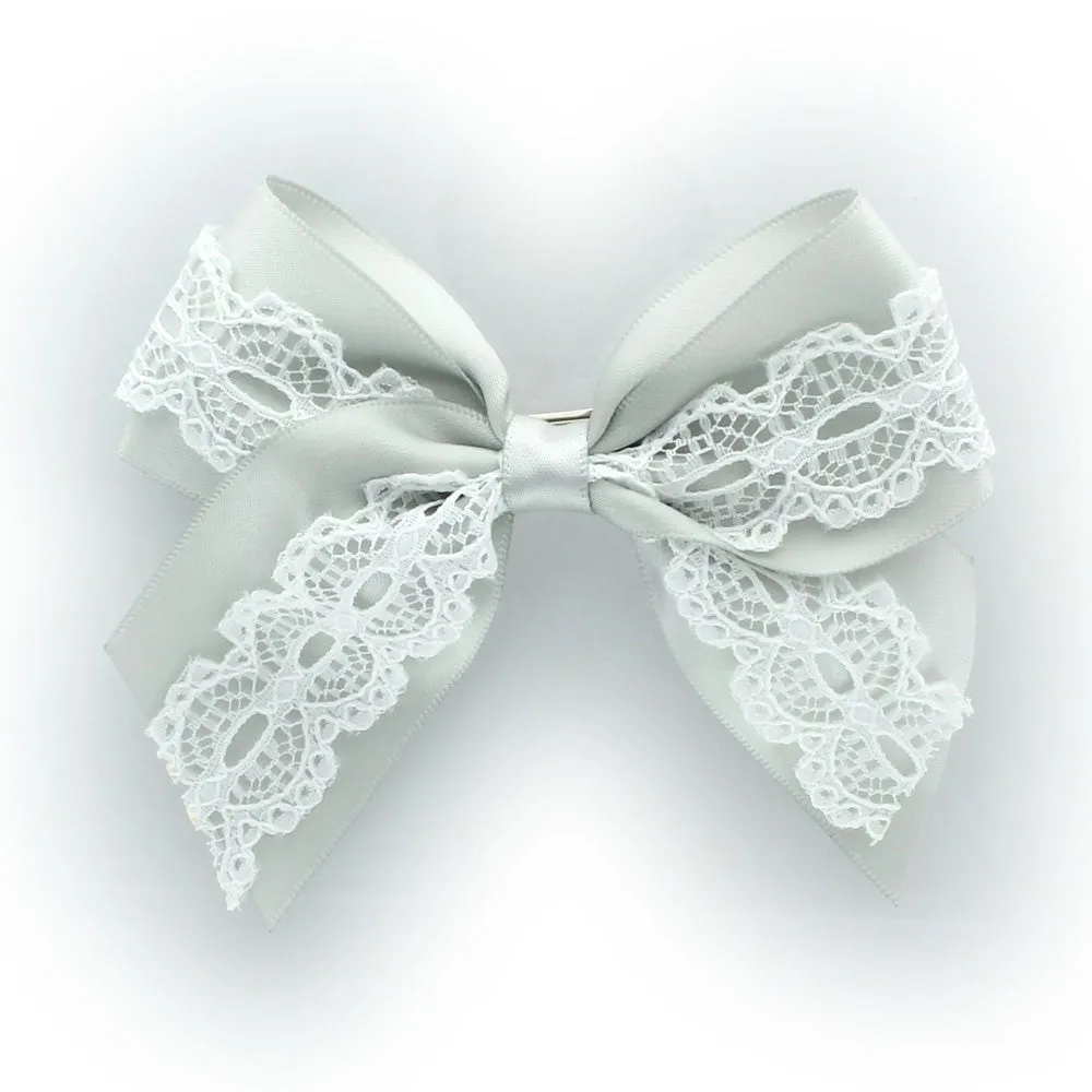 Satin/Lace Sailor Hair-Bow