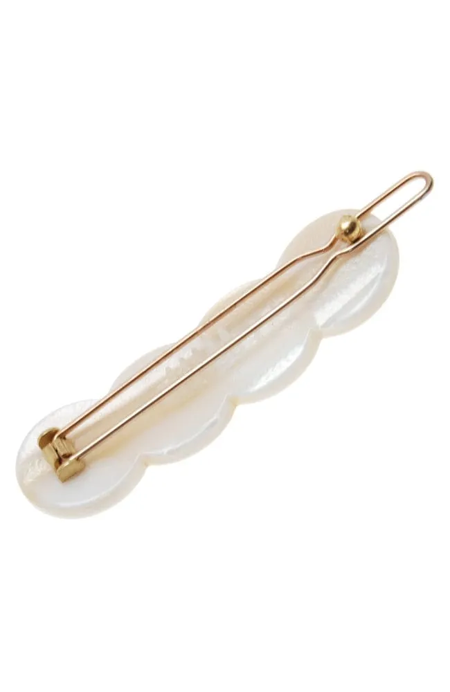 Scalloped Tige Boule Barrette - Classic