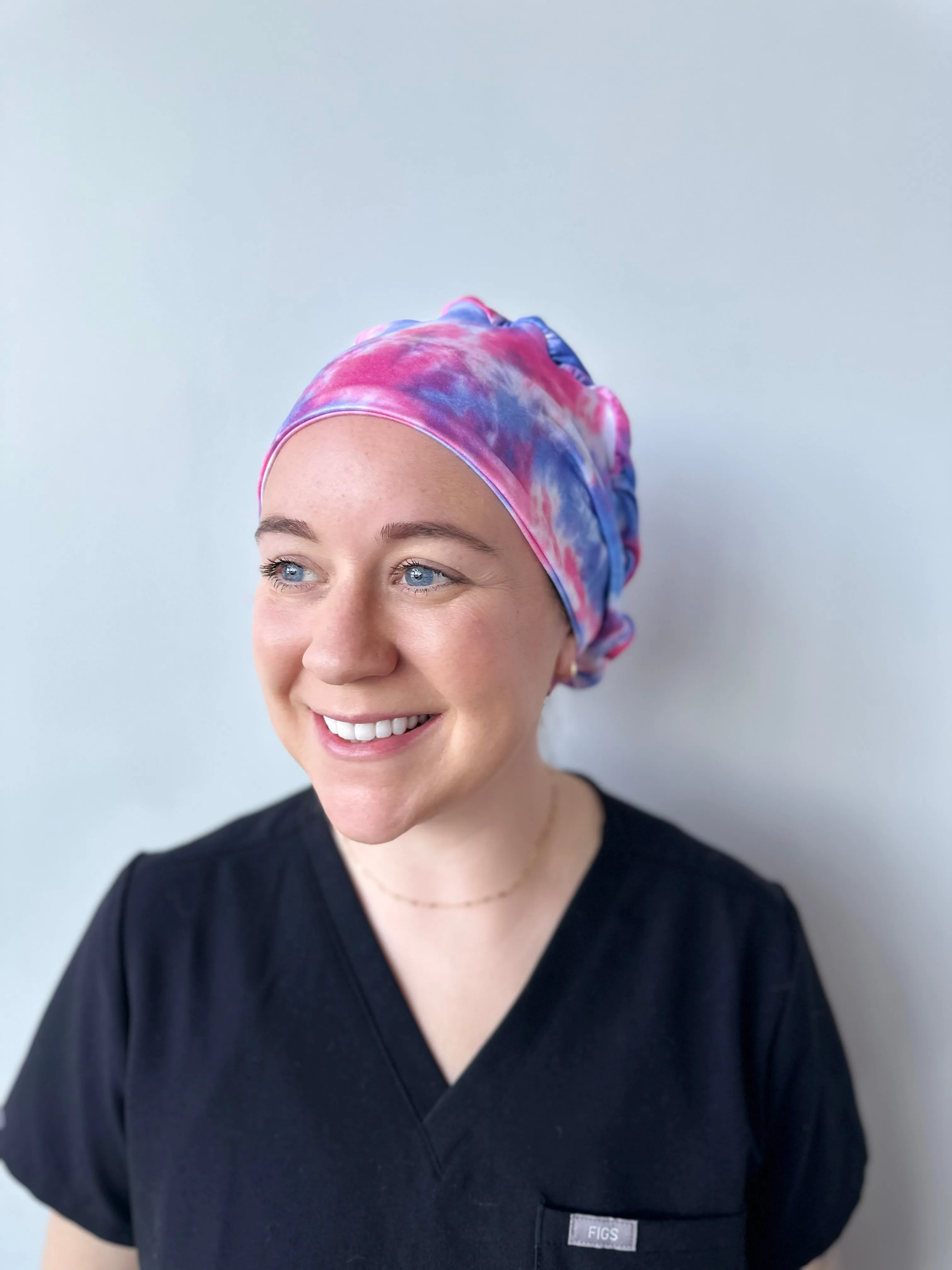 Scrub Hat - Blue & Pink Tie Dye