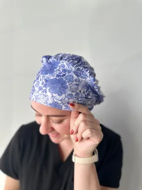 Scrub Hat - Blue Floral