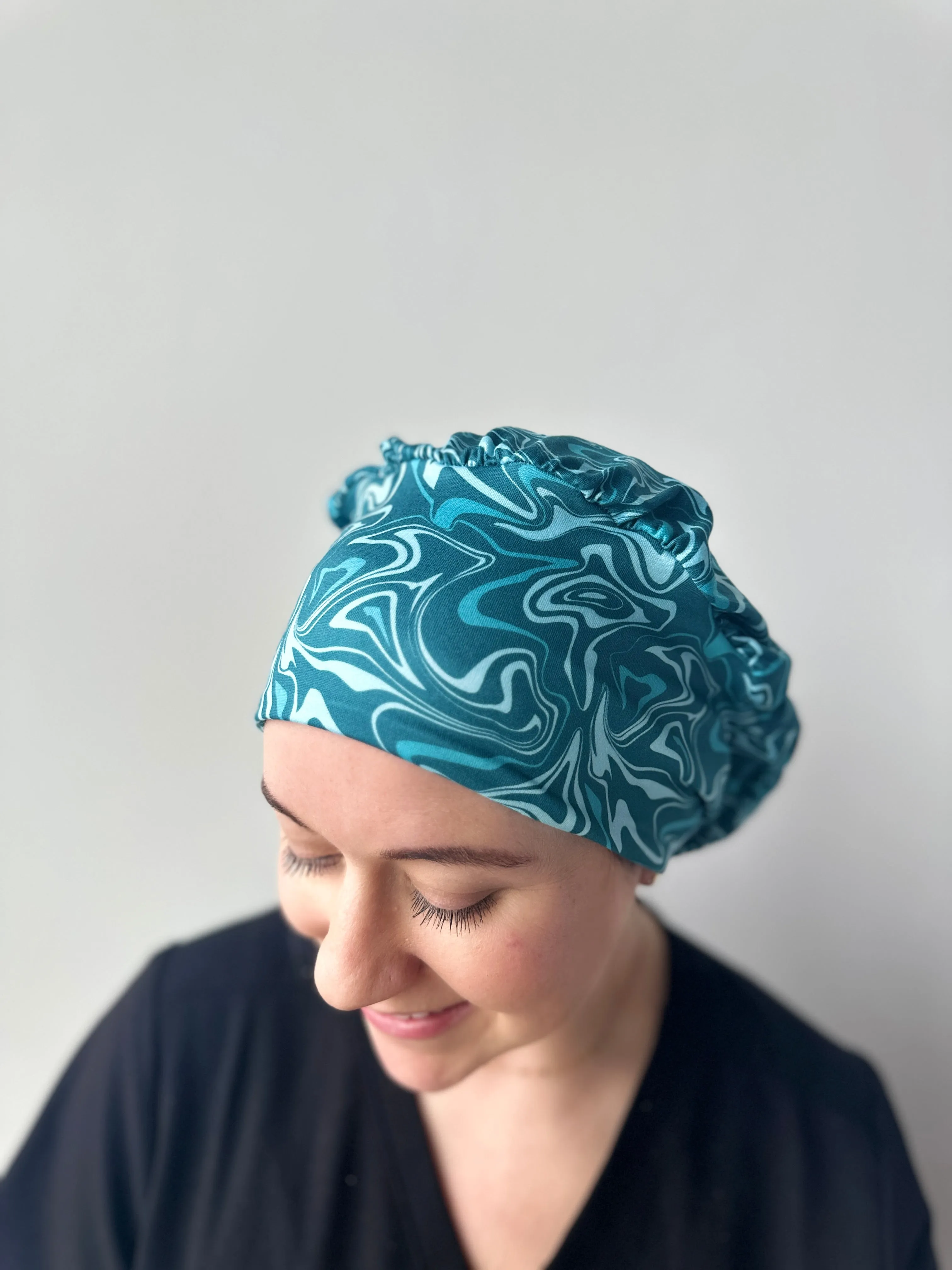 Scrub Hat - Blue Swirl