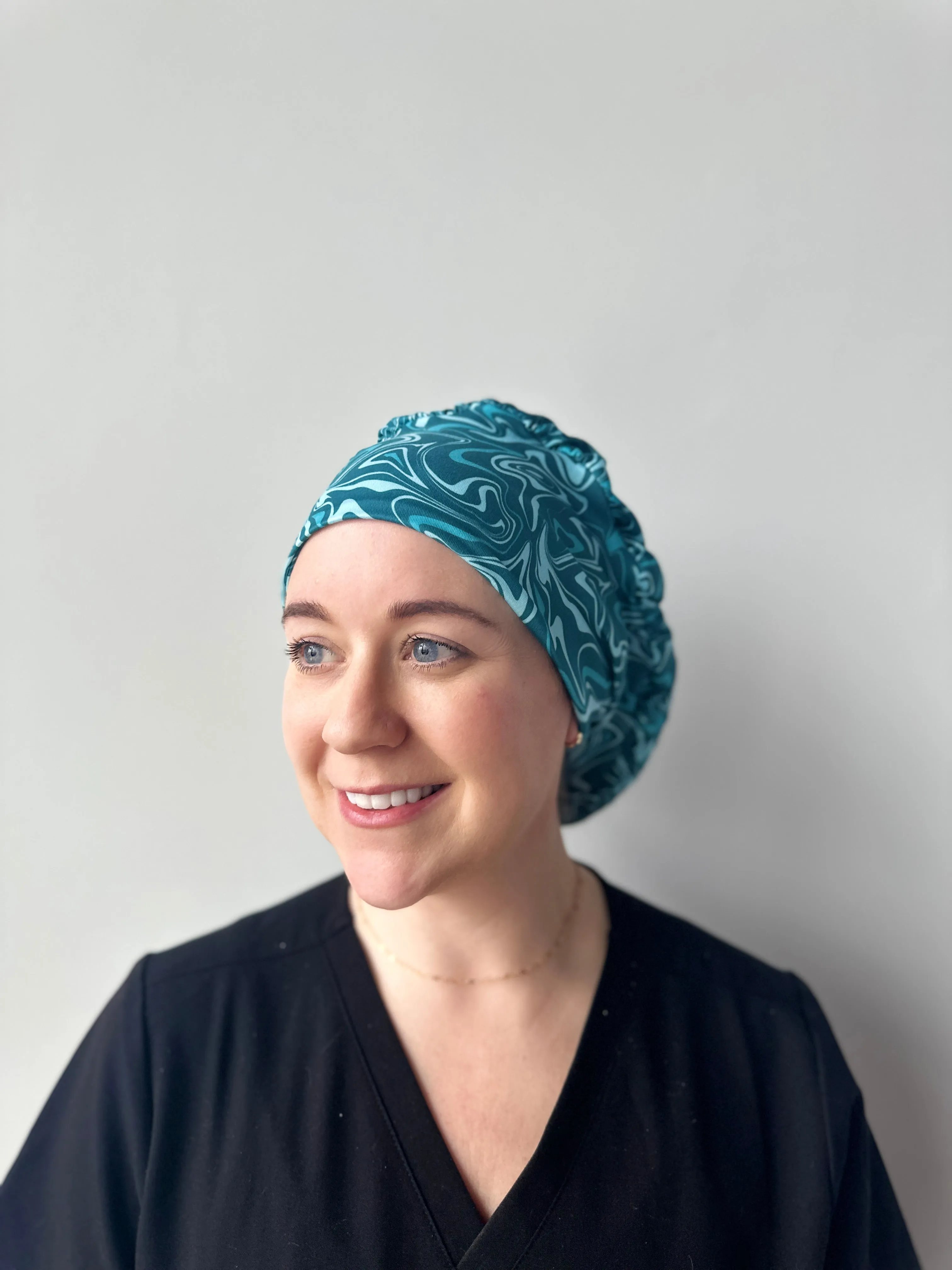 Scrub Hat - Blue Swirl