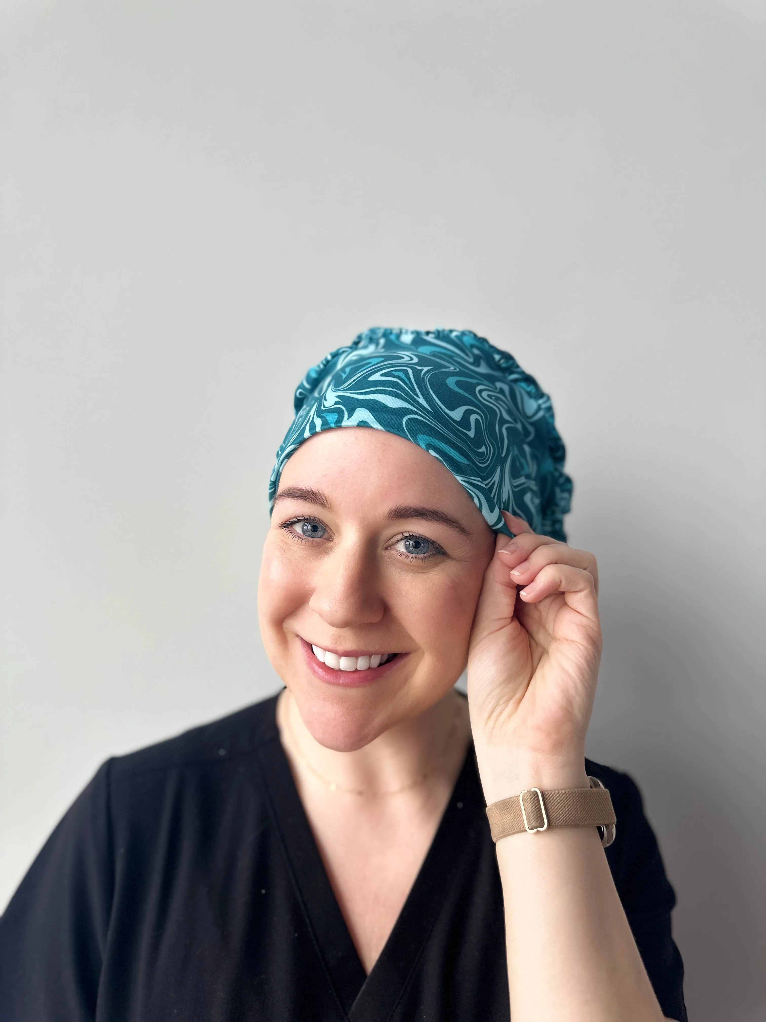 Scrub Hat - Blue Swirl