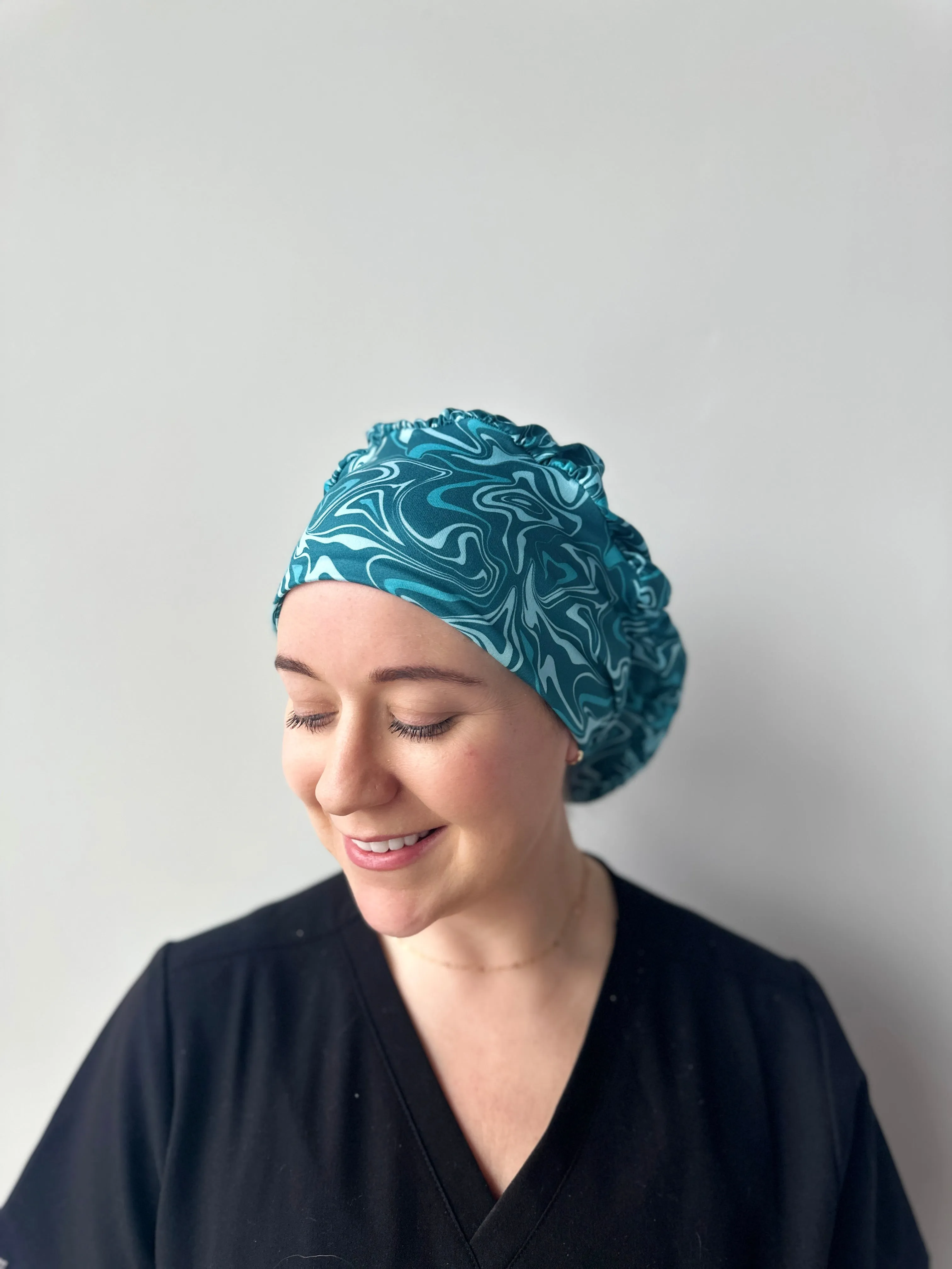 Scrub Hat - Blue Swirl