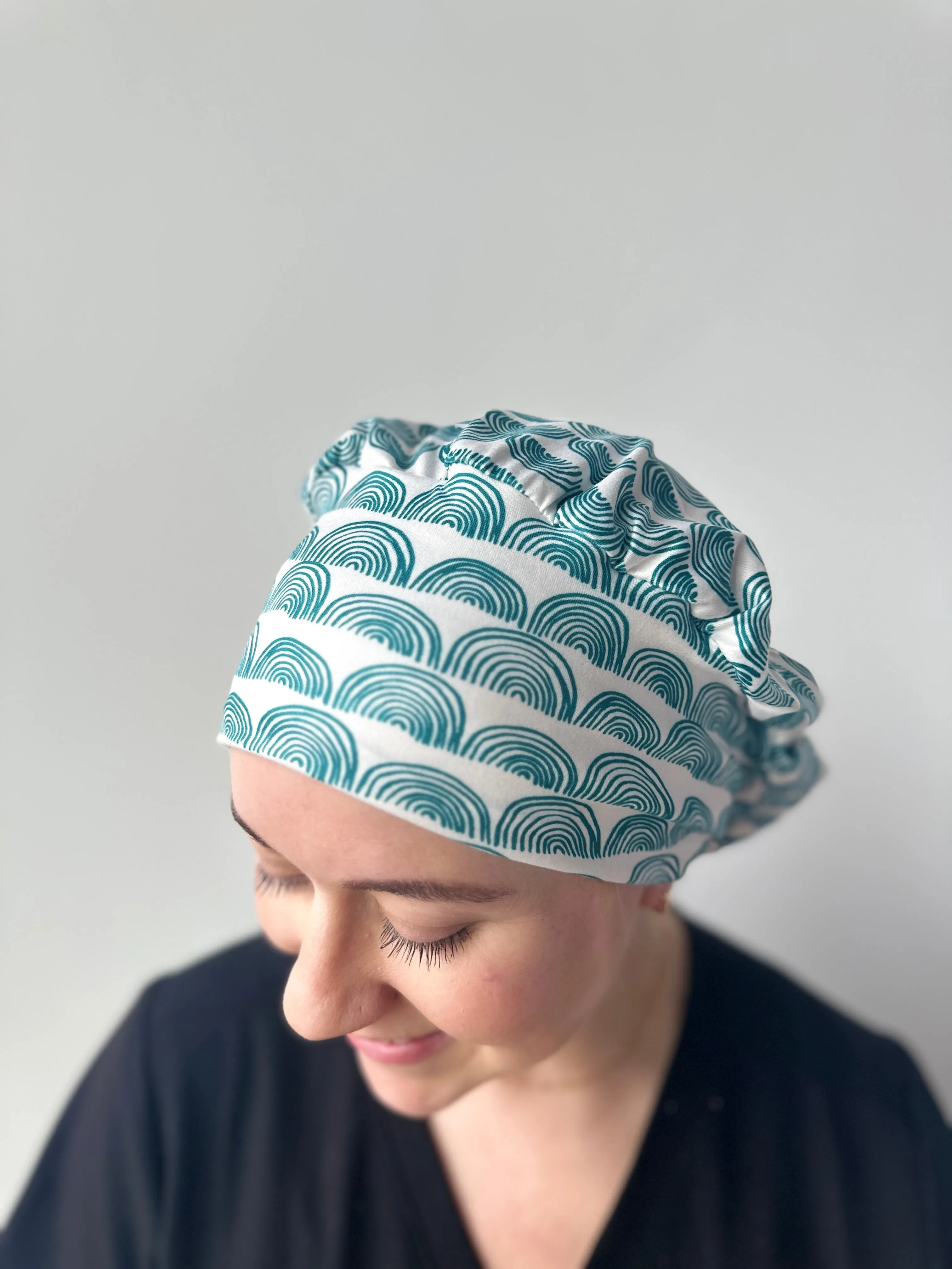 Scrub Hat - Teal Rainbows