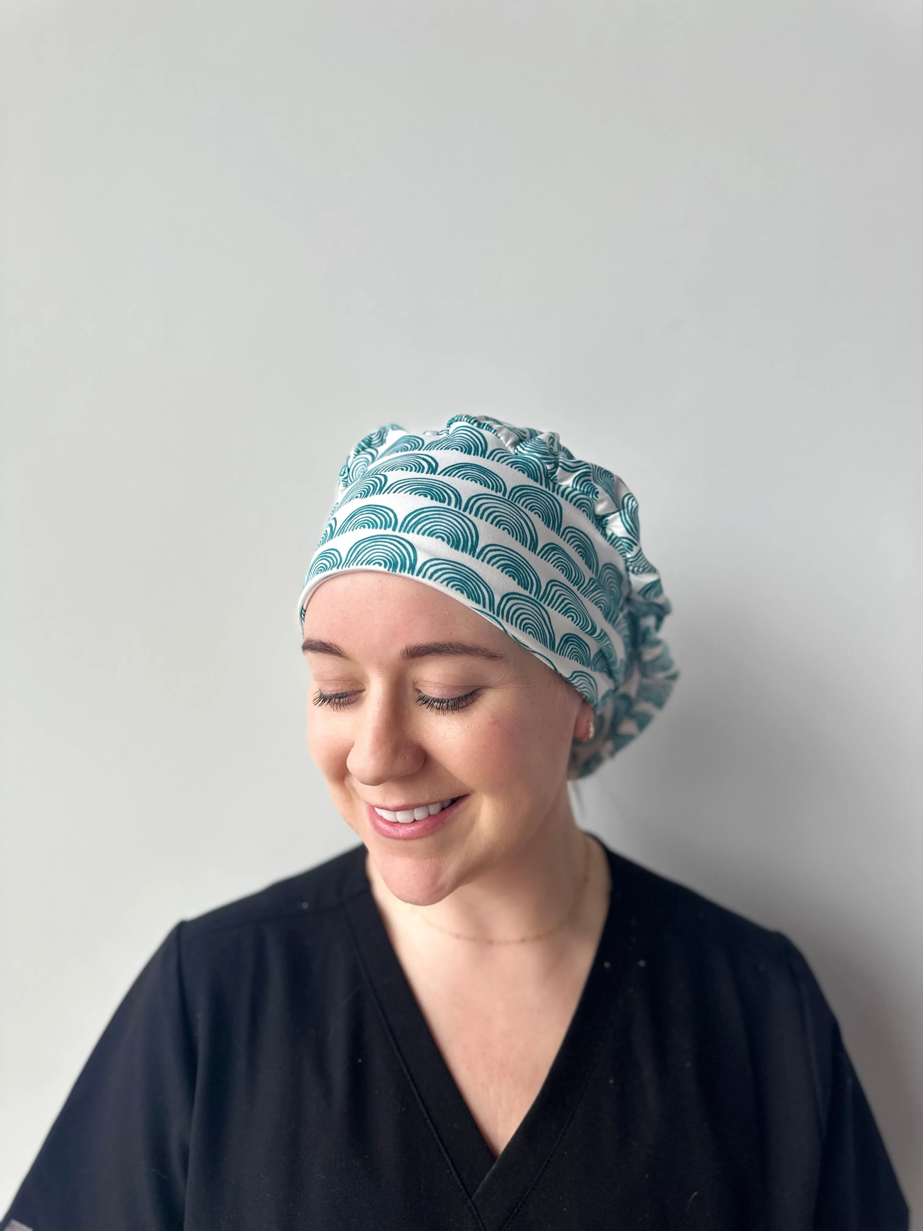 Scrub Hat - Teal Rainbows