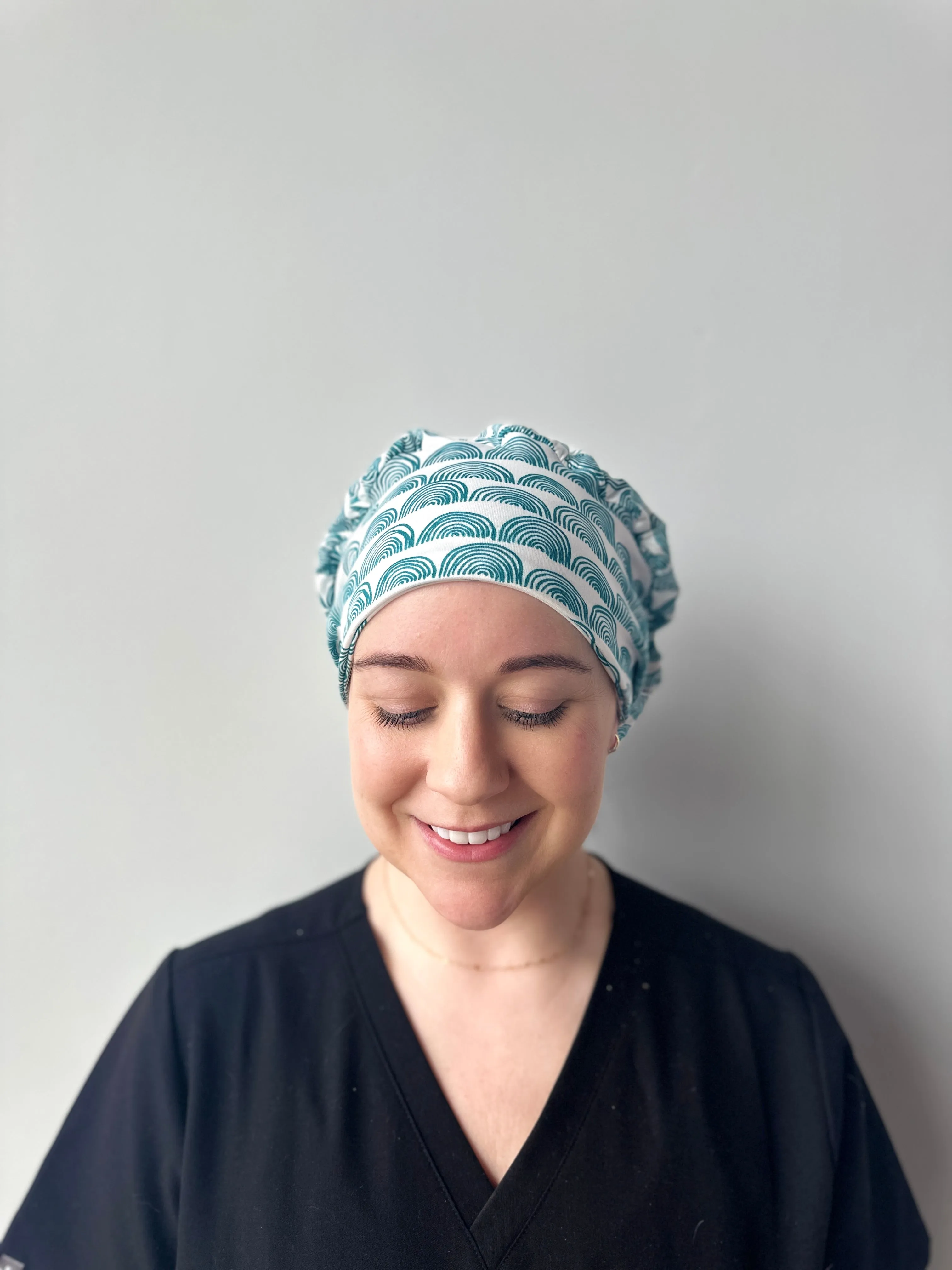 Scrub Hat - Teal Rainbows