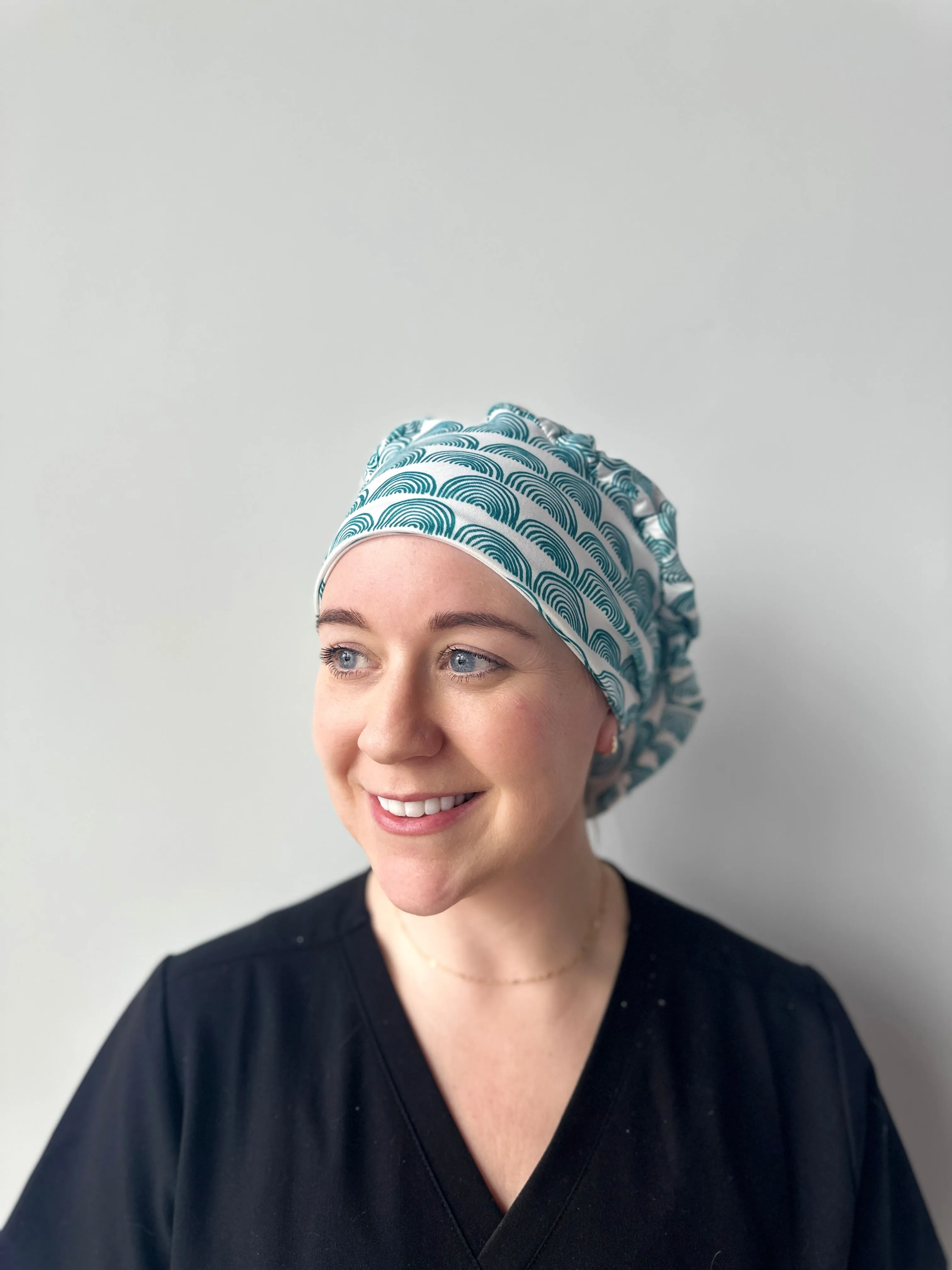 Scrub Hat - Teal Rainbows