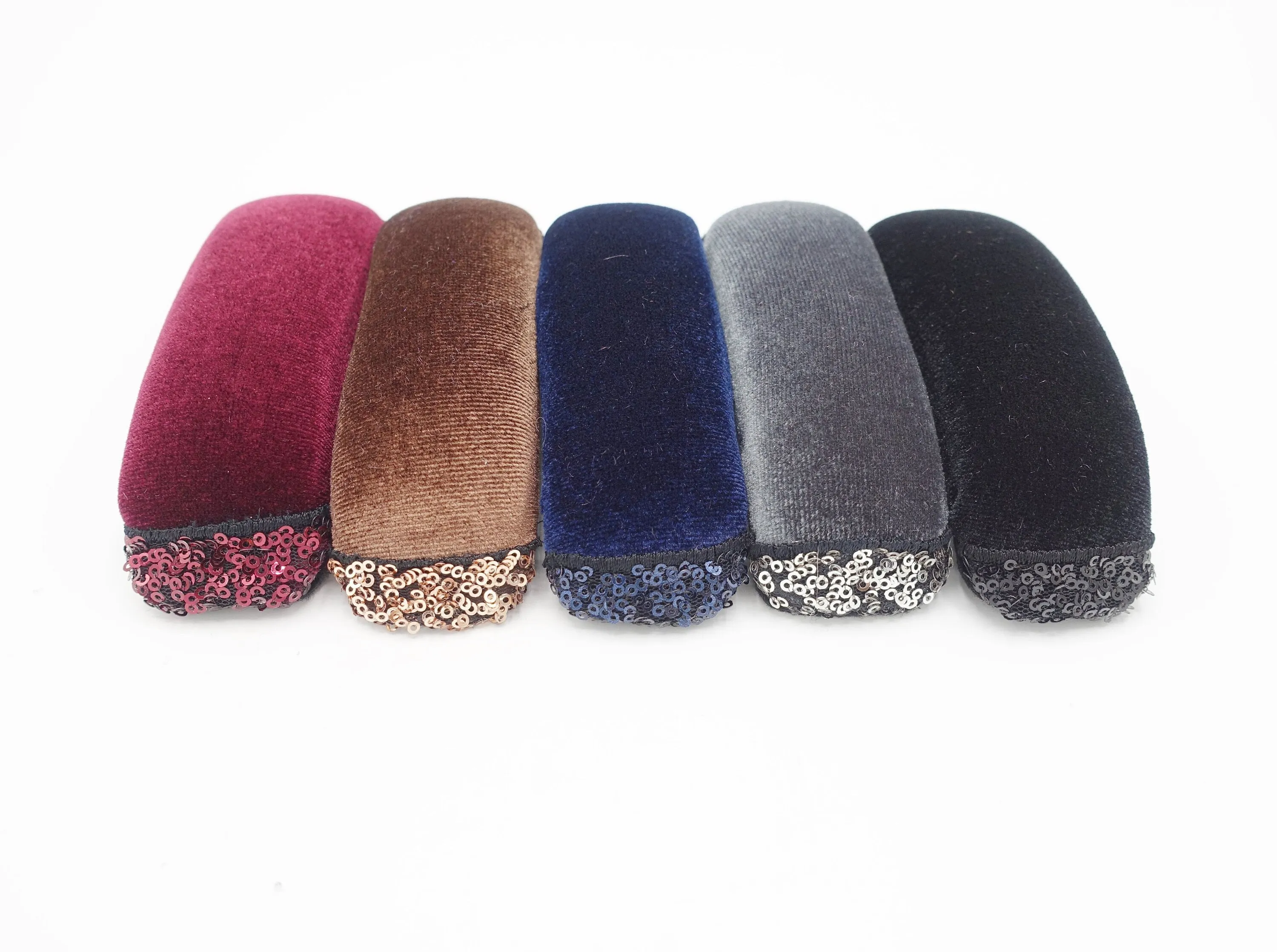 sequin spangle embellished padded velvet pillow french barrette