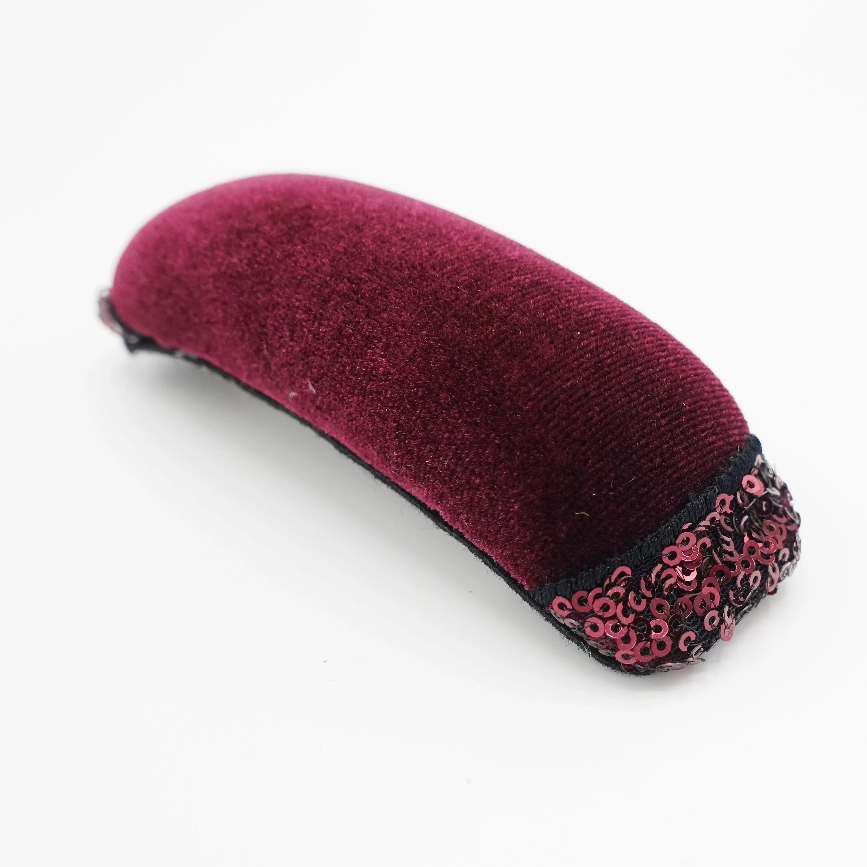 sequin spangle embellished padded velvet pillow french barrette