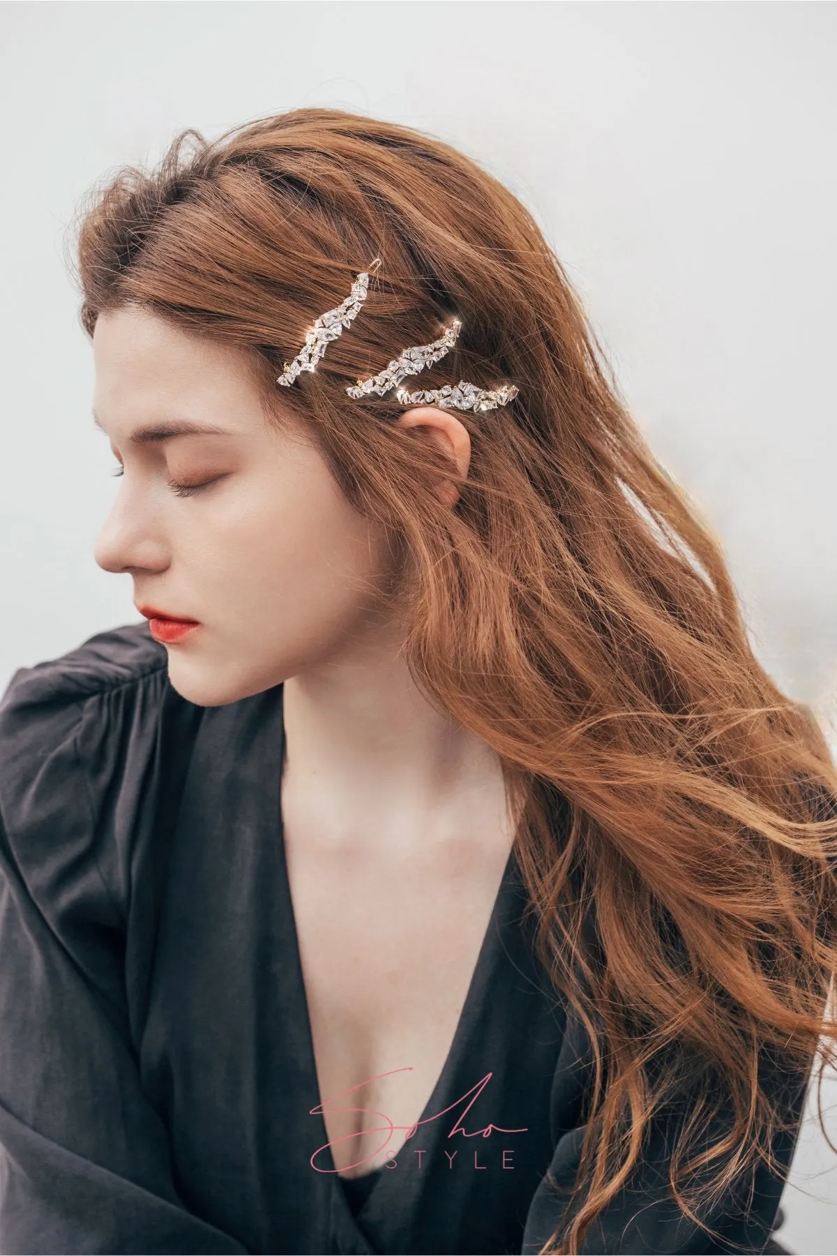 Shooting star stone hair barrette