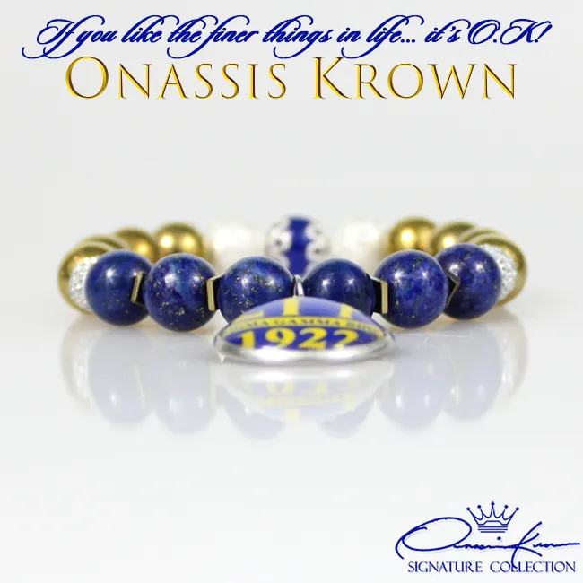 Sigma Blue & Gold Bead Bracelet