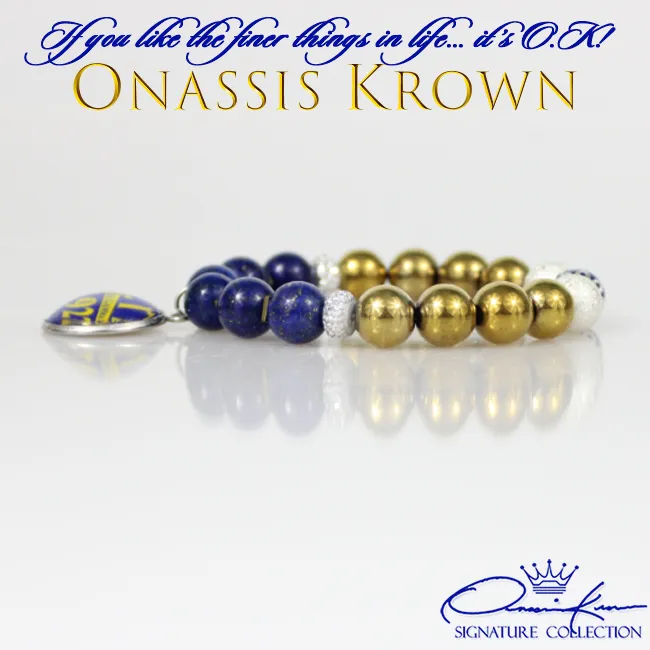 Sigma Blue & Gold Bead Bracelet