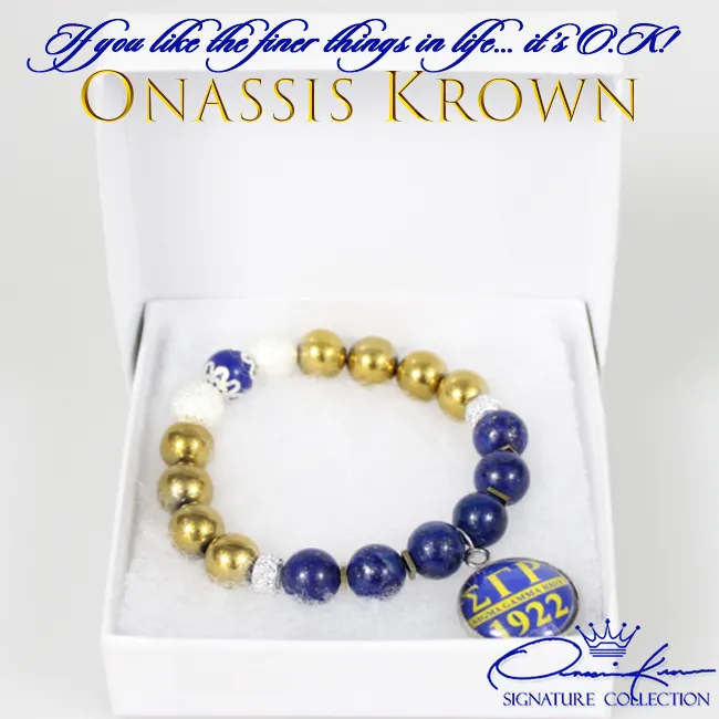 Sigma Blue & Gold Bead Bracelet