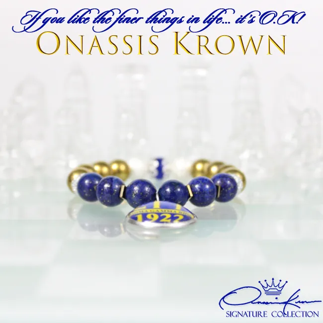 Sigma Blue & Gold Bead Bracelet