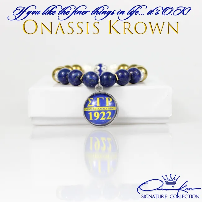 Sigma Blue & Gold Bead Bracelet