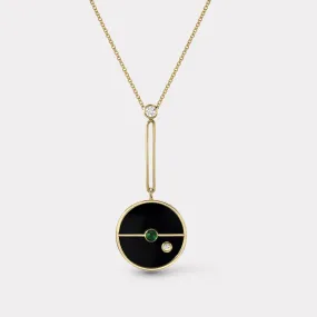 Signature Compass Pendant with Black Onyx and Emerald