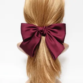 silk satin big K bow barrette glossy satin women hair accessory for women