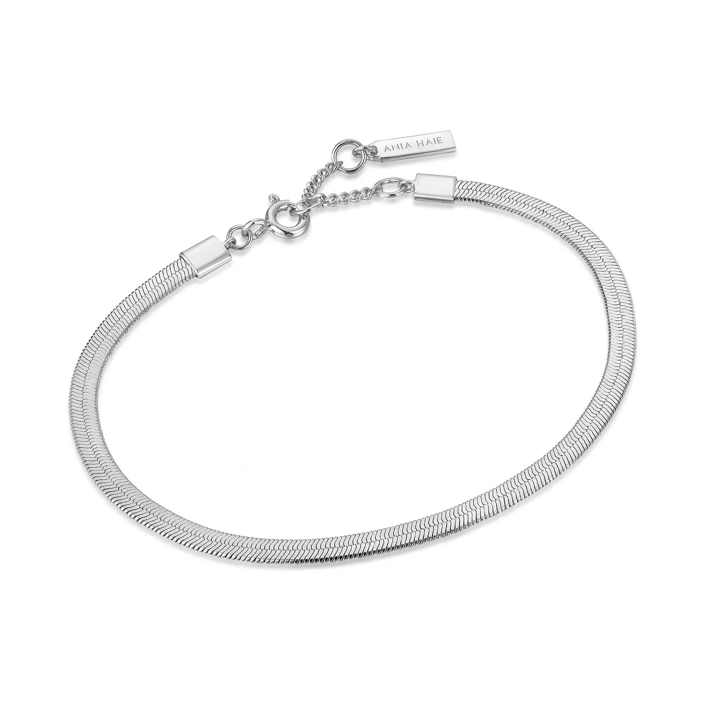 Silver Flat Snake Chain Bracelet