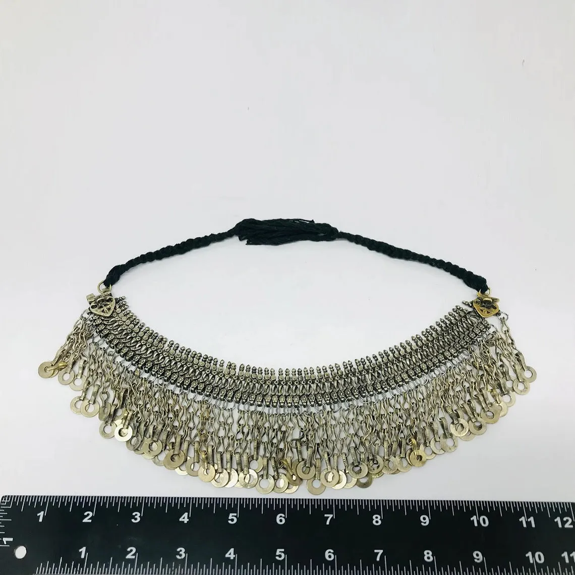 Silver Kuchi Vintage Choker Necklace With Tassels