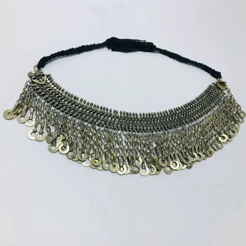 Silver Kuchi Vintage Choker Necklace With Tassels