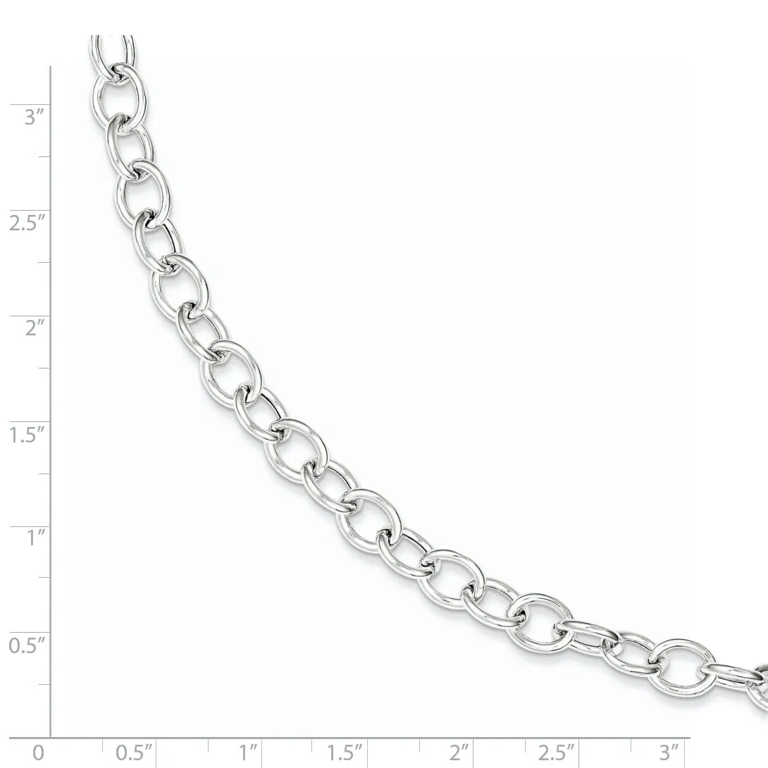 Silver Polished Finish Hollow Cable Bracelet