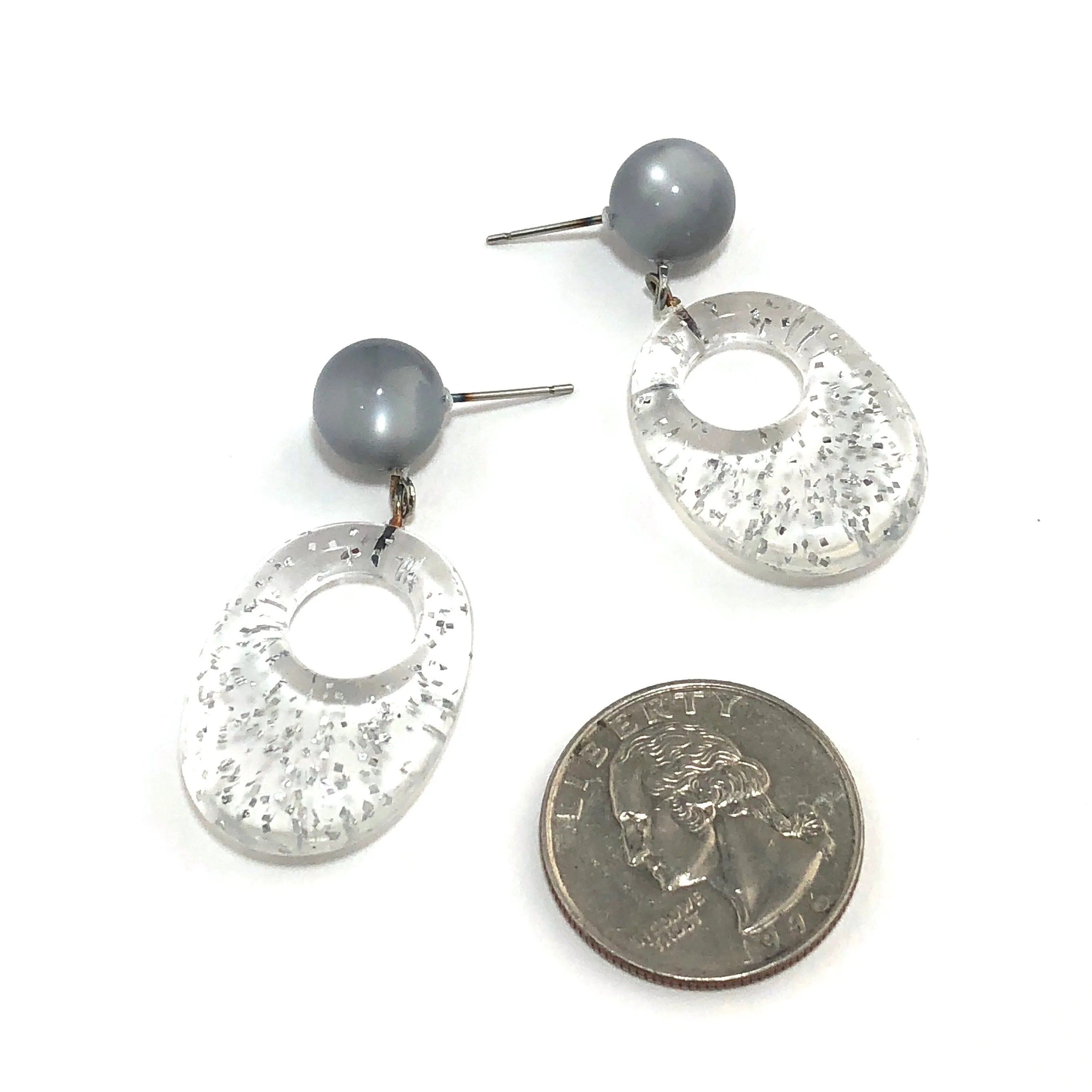 Silver Sparkle Abba Earrings