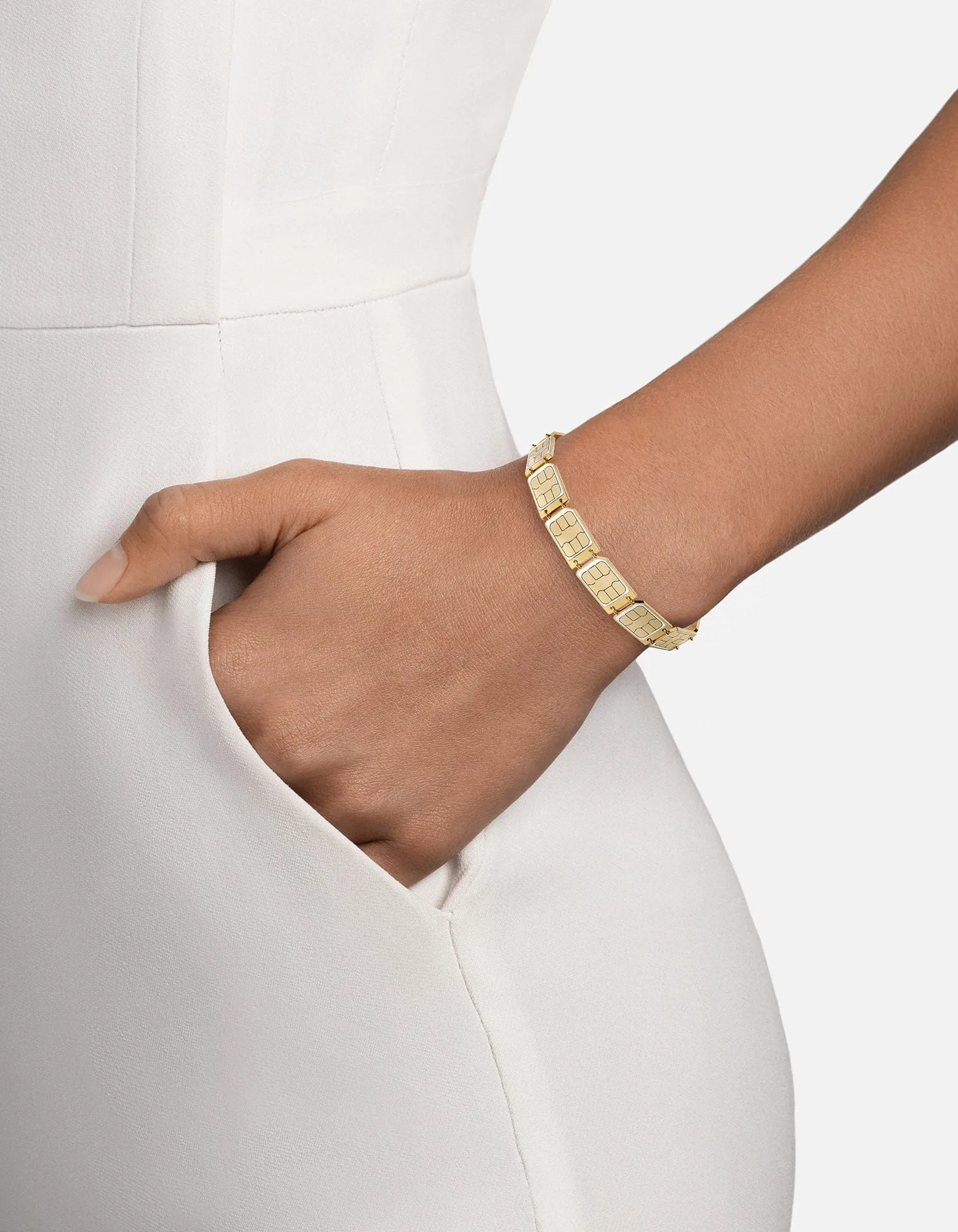 SIM Card Bracelet, Gold Vermeil