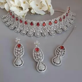 Simi Choker Set Ruby Pink