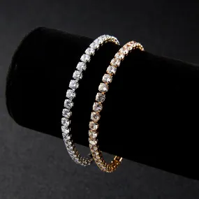 Single row full diamond zircon bracelet