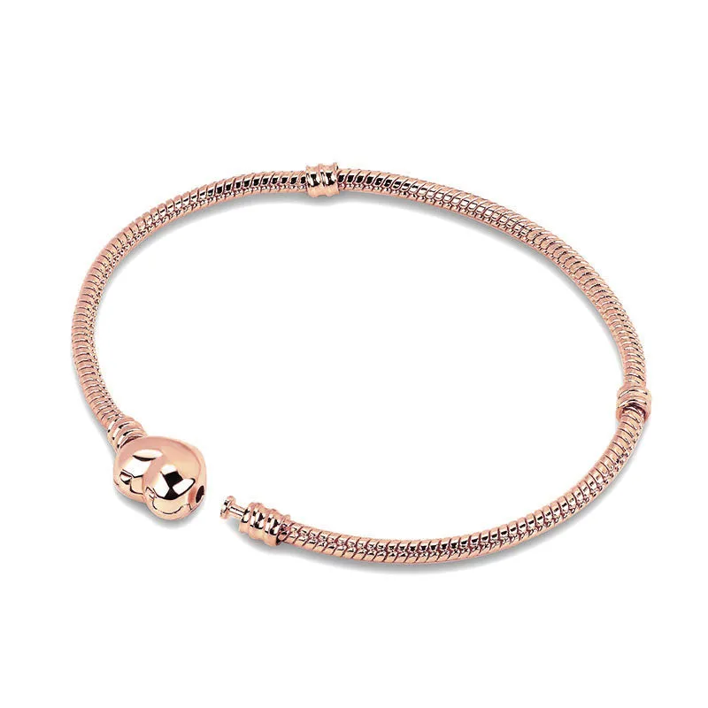 Snake chain rose gold bracelet