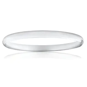 Solid Sterling Silver Plain 6mm Golf 65mm Bangle