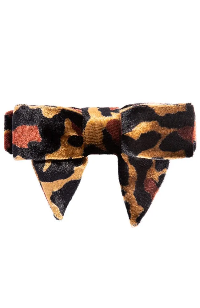 Square Bow Barrette - Velvet