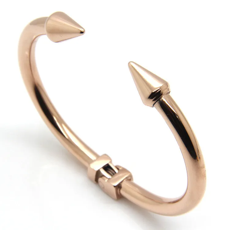 Stainless Steel Jewelry Conical Arrows Bracelets & Bangles Wholesale 18K Gold Cone Nail Cuff Bracelet For Women